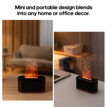 Diffuseur D'Huiles Essentielles USB, Simulation de Flamme, Humidificateur D'Air de Bureau, Aromathérapie, Blanc.