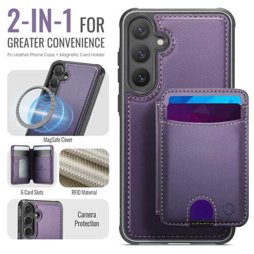 JEEHOOD Samsung Galaxy S23 FE 5G Case Purple RFID-blocking 1