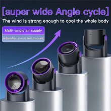 Desktop Circulating Fan 4 Speed Wind Control Electric High-Speed Fan USB Rechargeable Circulating Cooling Fan Grey