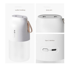Diffuseur D'Humidificateur D'Air Sans Fil Rechargeable à Double Buse, Diffuseur D'Huiles Essentielles, Humidificateur, Blanc
