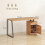 Homcom HOMCOM Computer Desk, Writing Table with Cabinet and Drawer, Natural 3