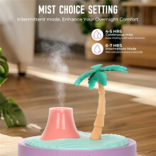 Humidificateur Mignon en Forme de Cocotier, Humidificateur de Bureau pour Chambre à Coucher, Petit Humidificateur Portable à Brume Fraîche pour