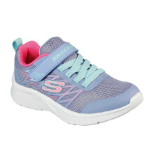 (12 UK Child, Purple/Pink) Skechers Girls Microspec Logo Mesh Trainers
