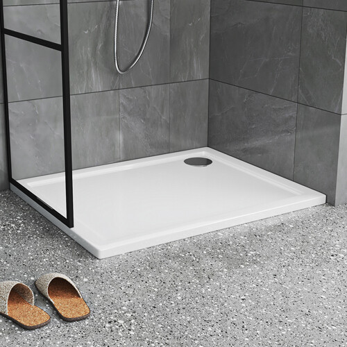 Living And Home 100x80×4cm Wetroom Rectangular Tray, White