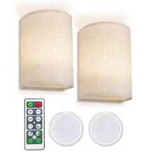 Applique Murale RéTro en Tissu avec Abat-Jour à Intensité Variable avec TéLéCommande pour Chambre à Coucher, Salon, 3 Couleurs