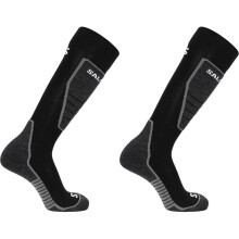 (5 UK-7 UK, Black) Salomon Mens Aces Ski Socks (Pack of 2)