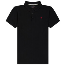 (14-15 Years, Black) Farah Boys Bugsworth Embroidered Short-Sleeved Polo Shirt