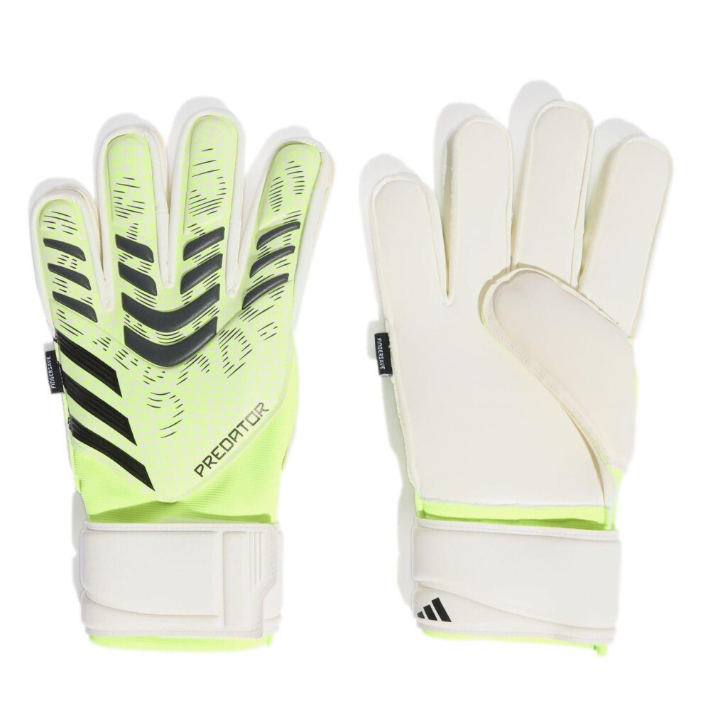 Photos - Goalkeeper Gloves Adidas   Unisex Adult Predator Match Fingersave  (8, Lemon/Black)