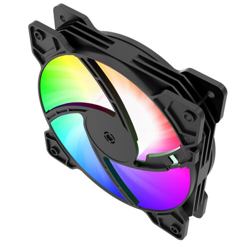 BAJEAL 12cm Chassis Cooling Fan 4P Interface Chassis Fan Computer Chassis Cooling Colorful Lights Mute Multi-Function Fan,1 Set 2