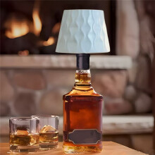 Lampe de Table LED pour Bouteille de Vin, Chargement USB, Contrôle Tactile, 3 Couleurs, Intensité Variable, Ondulation, Blanc