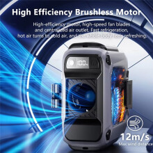 Ventilador de Cintura Portátil Ventilador de Pescoço Pendurado 4000mAh USB Ventilador Recarregável LED Luz Pequeno Ventilador de Cintura de