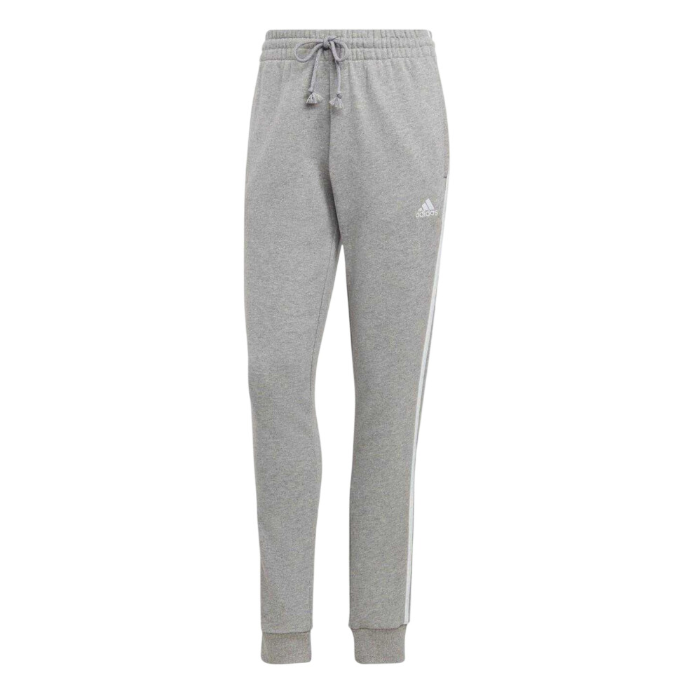 Adidas (S, Medium Grey) Womens/Ladies 3 Stripes Jogging Bottoms