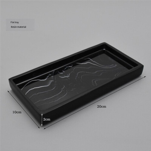 Marble Pattern Resin Tray Non Slip Rectangular Plate Countertop Bathroom Soap Shampoo Storage Tray Home Decor,White 2