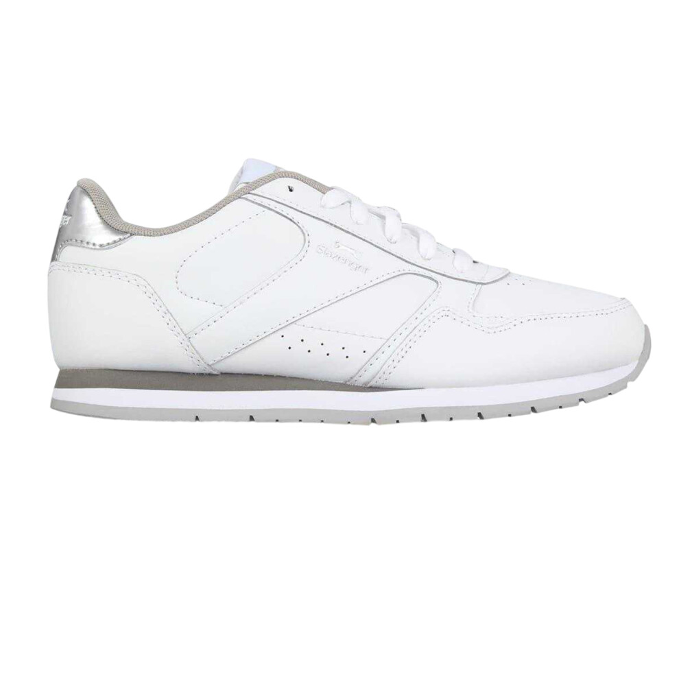 Slazenger (3 Uk, White/Silver) Womens/Ladies Coated Leather Trainers