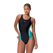 (8 UK, Anthracite/Blue) Speedo Womens/Ladies Splice 2.0 Colour Block One Piece Swimsuit