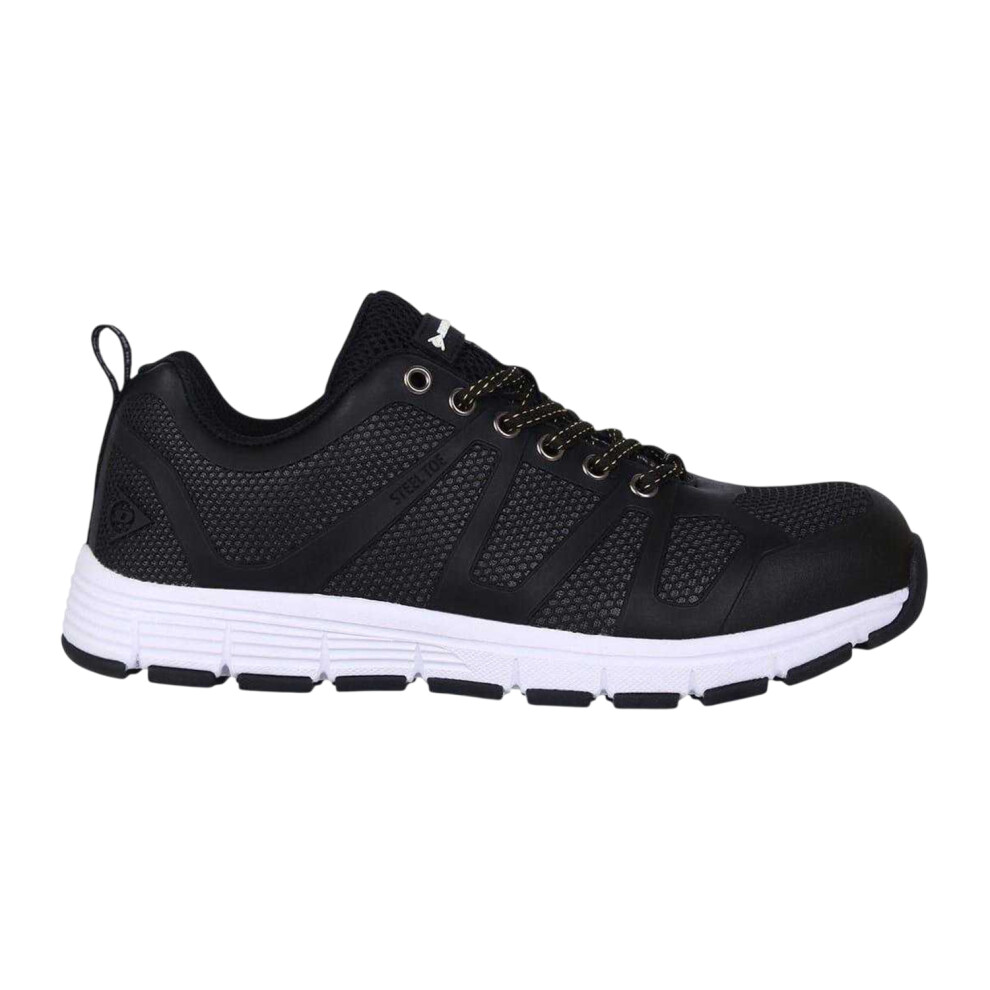 (9 Uk, Black/White) Dunlop Mens Memory Foam Safety Shoes