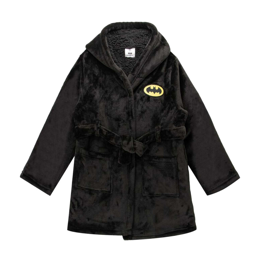 Batman (11-12 Years, Black/Yellow) Childrens/Kids Logo Sherpa Fleece Dressing Gown