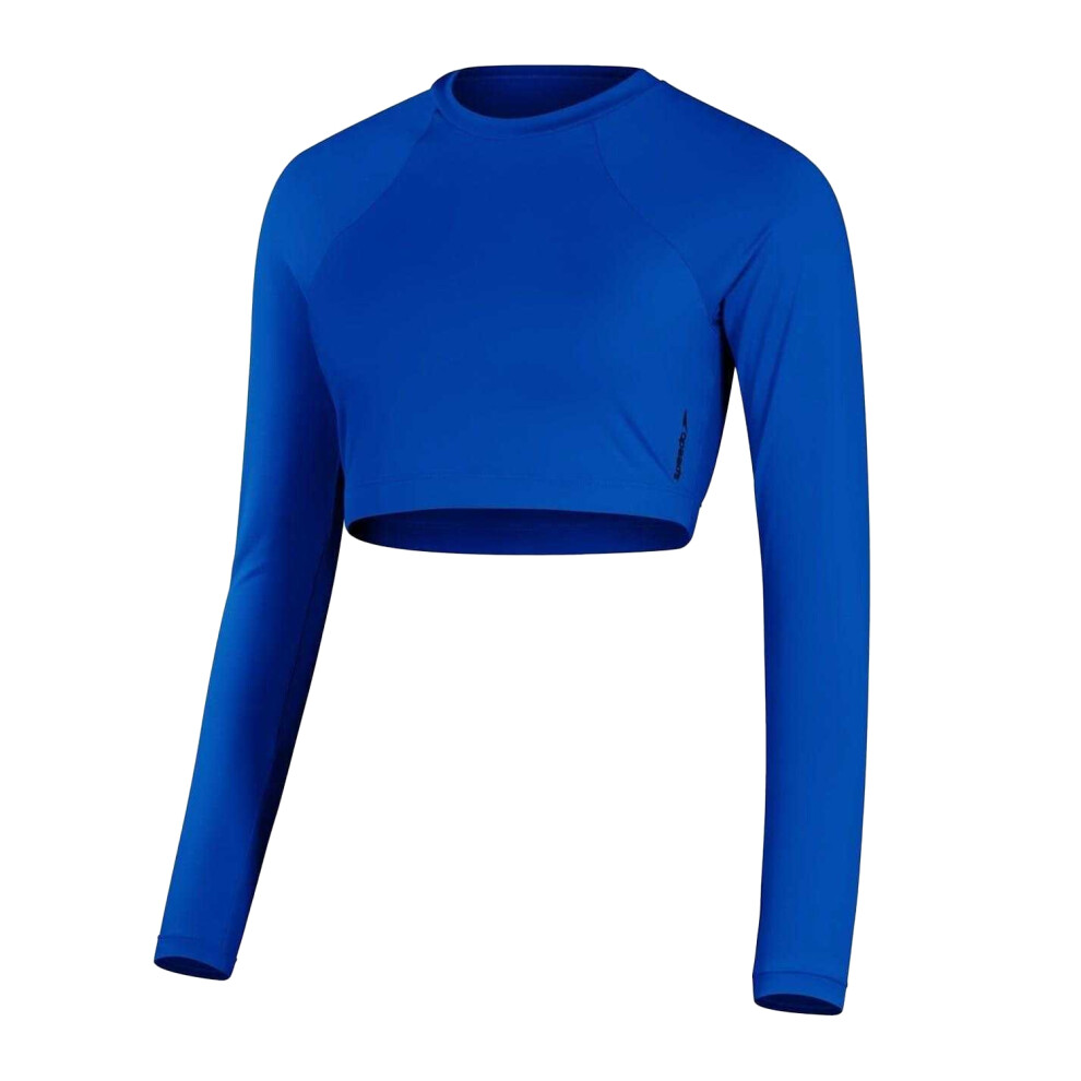 Speedo (14 Uk, Blue) Womens/Ladies Jersey Raglan Athletic Crop Top
