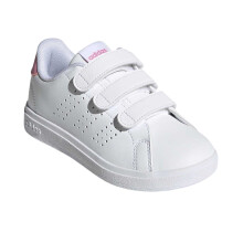 (1 UK, White/Pink) Adidas Childrens/Kids Advantage Trainers