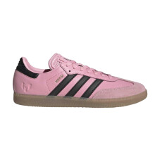 (4 UK, Pink/Black/Gum) Adidas Womens/Ladies Messi Leather Trainers
