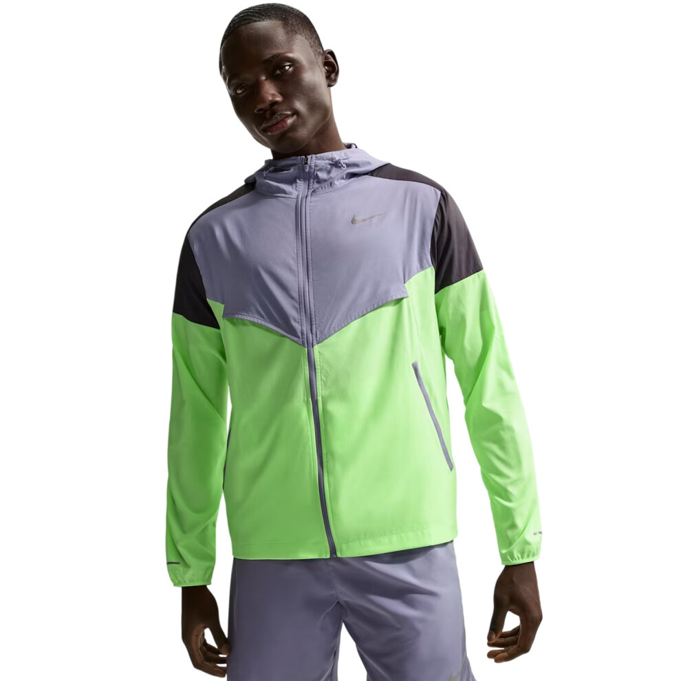 Nike (L, Purple/Black/Lime) Mens Lightweight Windrunner Jacket