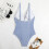 Women's One-Piece Swimsuit Blue 7