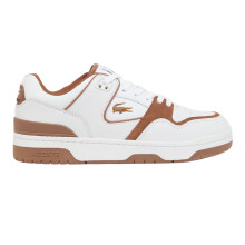 (10 UK, White/Brown) Lacoste Mens Court Cage Leather Trainers