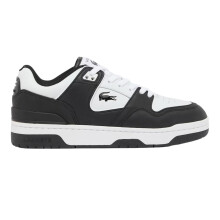 (11 UK, Black/White) Lacoste Mens Court Cage Leather Trainers