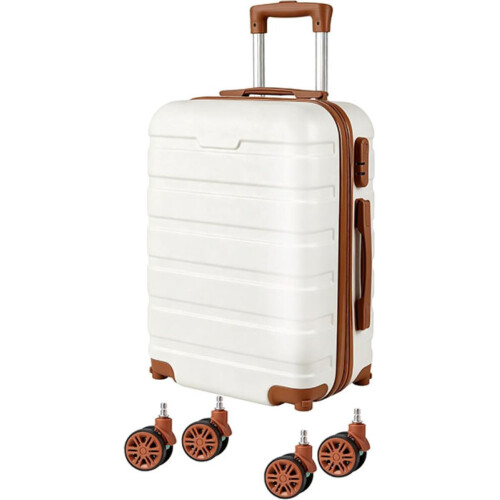 White 20 inch ABS Carry-On Luggage