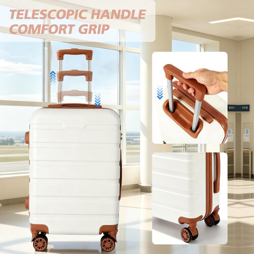 White 20 inch ABS Carry-On Luggage 2