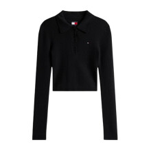 (14 UK, Black) Tommy Jeans Womens/Ladies Slim Polo Shirt