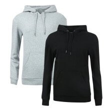 (10 UK, Black/Grey) Brave Soul Womens/Ladies Drop Shoulder Regular Hoodie (Pack of 2)