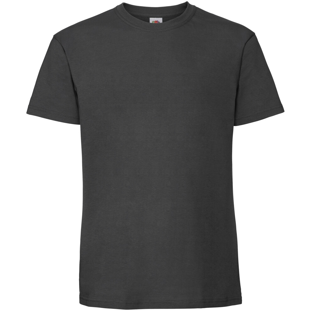 Fruit Of The Loom (M Uk, Light Graphite) Mens Iconic 195 Ringspun Premium Tshirt - Image 2