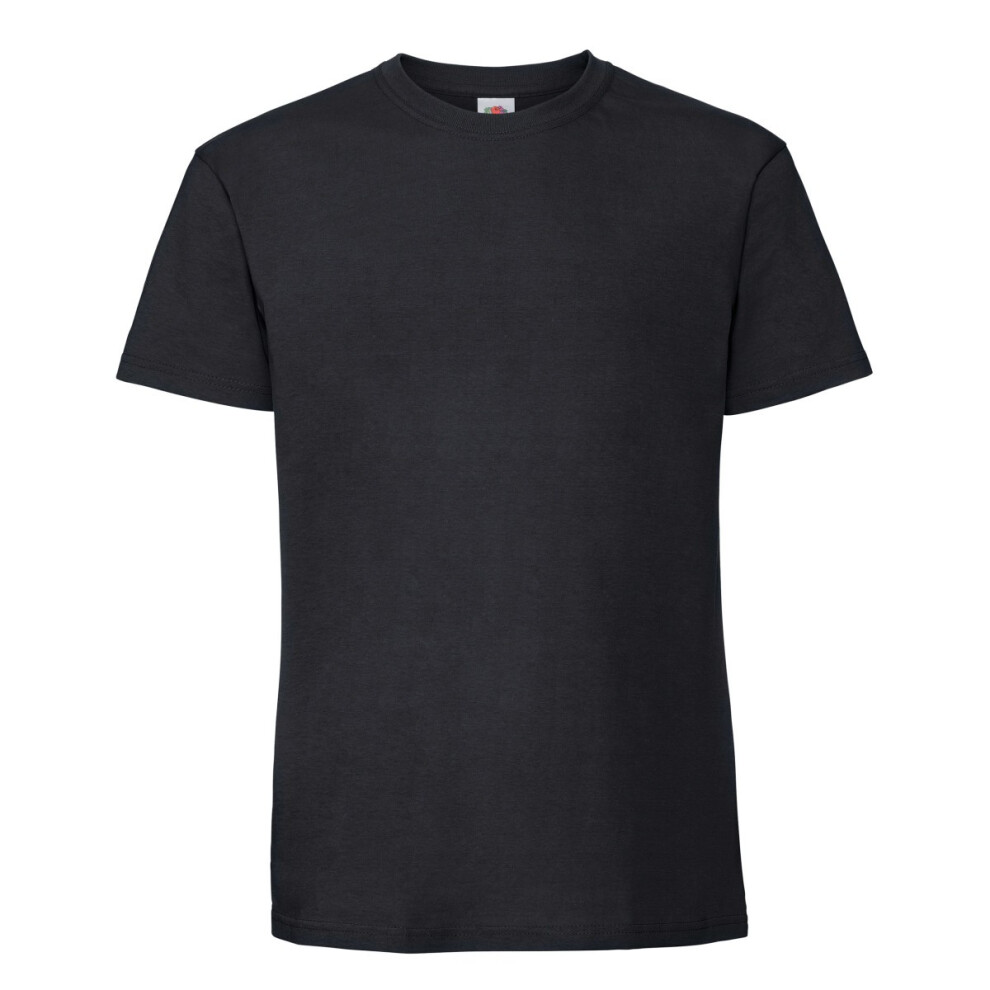 Fruit Of The Loom Men's Black Iconic 195 Ringspun Premium T-Shirt In | Size: 5XL - Image 2