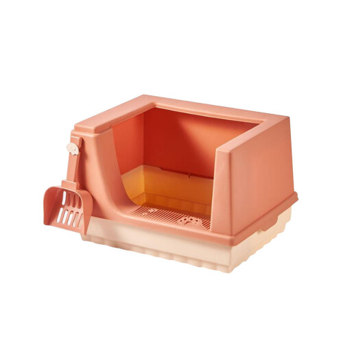 Cat Litter Tray High Sides Removable Base PP Semi-Orange 2
