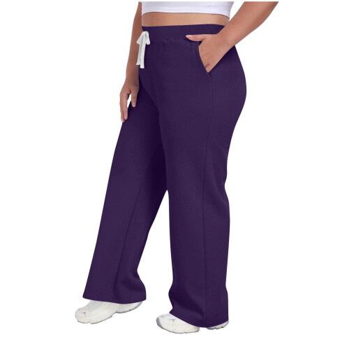 Women's Plus Size Casual Pants Drawstring Waist Solid Color 2