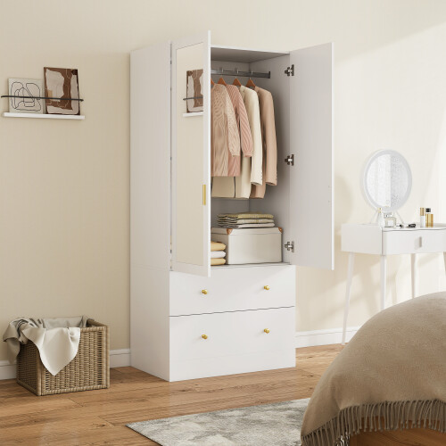 Homcom Armario para Dormitorio Blanco 80 x 50 x 180 cm 1