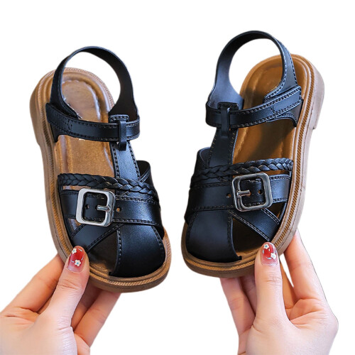 Children's Sandals Open Toe Breathable Rubber Sole Black 2