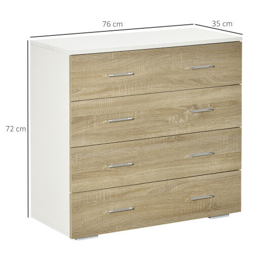 Homcom Cómoda Marrón 76 x 35 x 72 cm 2