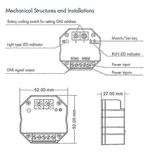 (As show, One size) Tuya WiFi Zigbee per convertitore dimmer controller DALI da-M 2