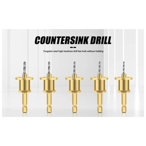 Adjustable Hexagonal Shank Countersink Drill Taper Hole Drill Screw Step Drill Self-Tapping Screw Alloy 1
