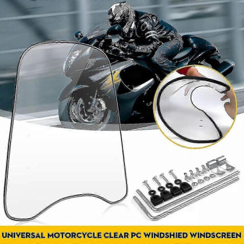 (As show, One size) Deflettore trasparente universale per parabrezza moto, spessore 2 mm 1