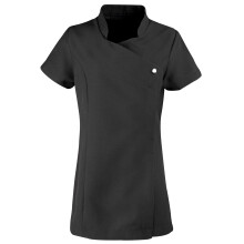 (12, Black) Premier Ladies/Womens *Blossom* Tunic / Health Beauty & Spa / Workwear (Pack of 2)