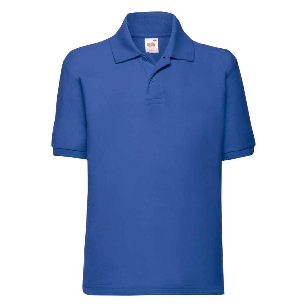 Fruit Of The Loom (9-11, Royal) Childrens/Kids Pique Short-Sleeved Polo Shirt