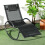 Outsunny Mecedora de Exterior Negro 155 x 61 x 88 cm 5