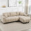 Homcom Sofá Chaise Longue Beige 242 x 156 x 87 cm 2
