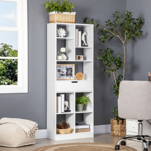 Homcom Estantería para Libro Blanco 60 x 26 x 158 cm 2