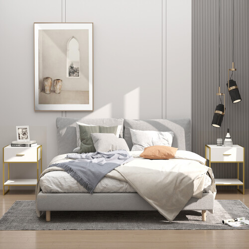 Homcom Mesitas de Noche Blanco 45 x 40 x 60 cm 1