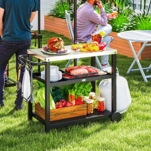 Outsunny Carrito de Parrilla Gris 102 x 50 x 81 cm 1