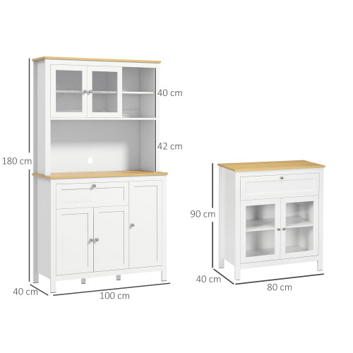 Homcom Alacena de Cocina Blanco 100 x 40 x 180 cm 2